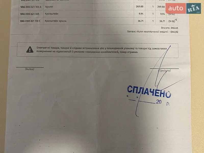 Седан Audi A4 2018 в Львові документ