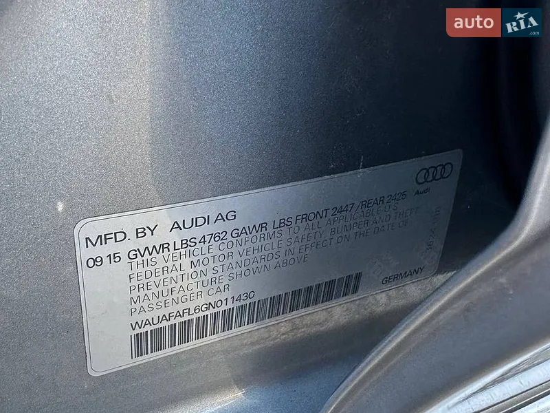 Audi A4 2015 VIN WAUAFAFL6GN011430 фото оголошення 28 з 78