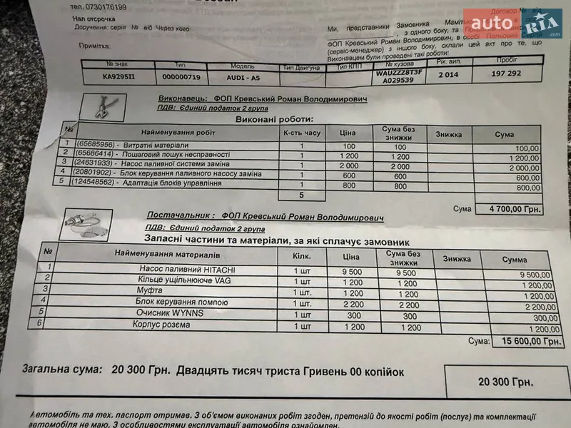 Купе Audi A5 2014 в Киеве документ