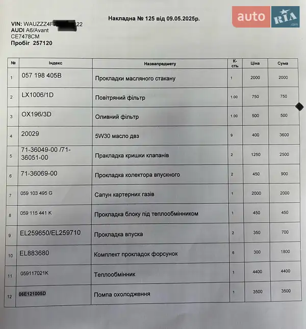 Универсал Audi A6 2011 в Черновцах документ