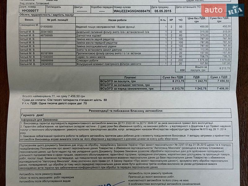 Седан Audi A6 2015 в Николаеве