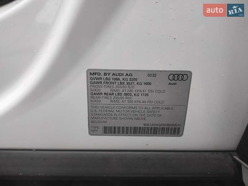 Внедорожник / Кроссовер Audi e-tron 2022 в Каменском фото 47 Внедорожник / Кроссовер Audi e-tron 2022 в Каменском