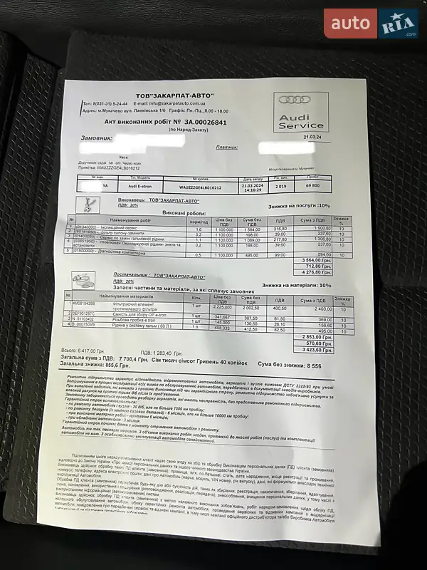 Внедорожник / Кроссовер Audi e-tron 2019 в Ужгороде документ