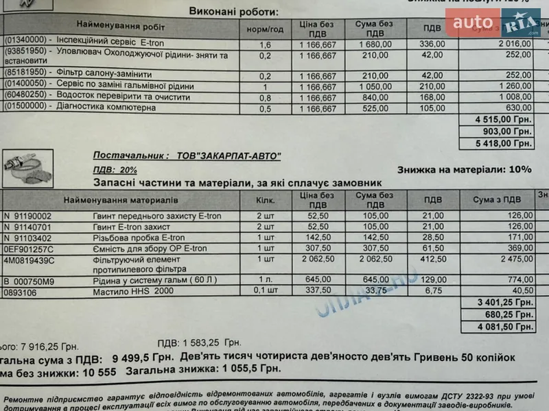 Внедорожник / Кроссовер Audi e-tron 2019 в Ужгороде документ 2 фото Внедорожник / Кроссовер Audi e-tron 2019 в Ужгороде документ