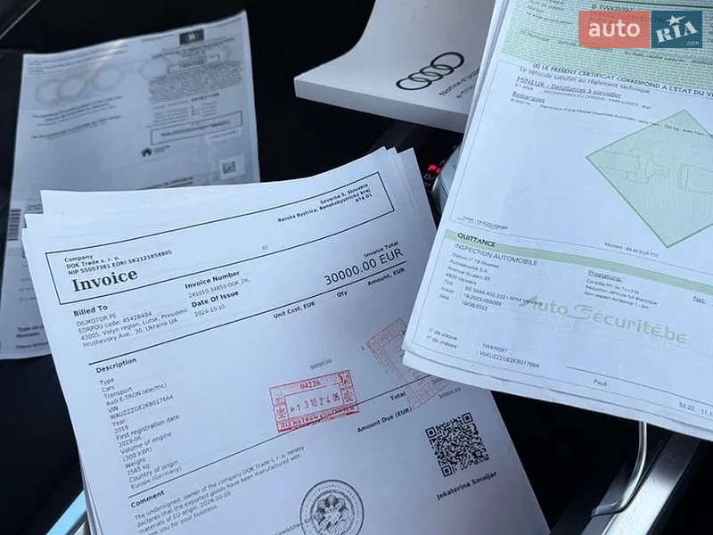 Внедорожник / Кроссовер Audi e-tron 2019 в Ровно документ