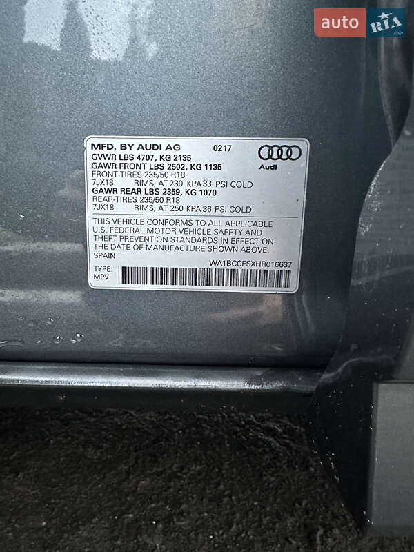 Внедорожник / Кроссовер Audi Q3 2017 в Остроге фото 25 Внедорожник / Кроссовер Audi Q3 2017 в Остроге