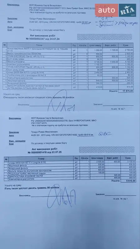 Позашляховик / Кросовер Audi Q3 2015 в Харкові документ 2 фото Позашляховик / Кросовер Audi Q3 2015 в Харкові документ