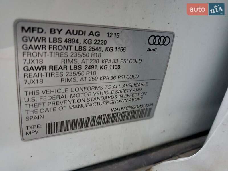 Внедорожник / Кроссовер Audi Q3 2016 в Львове