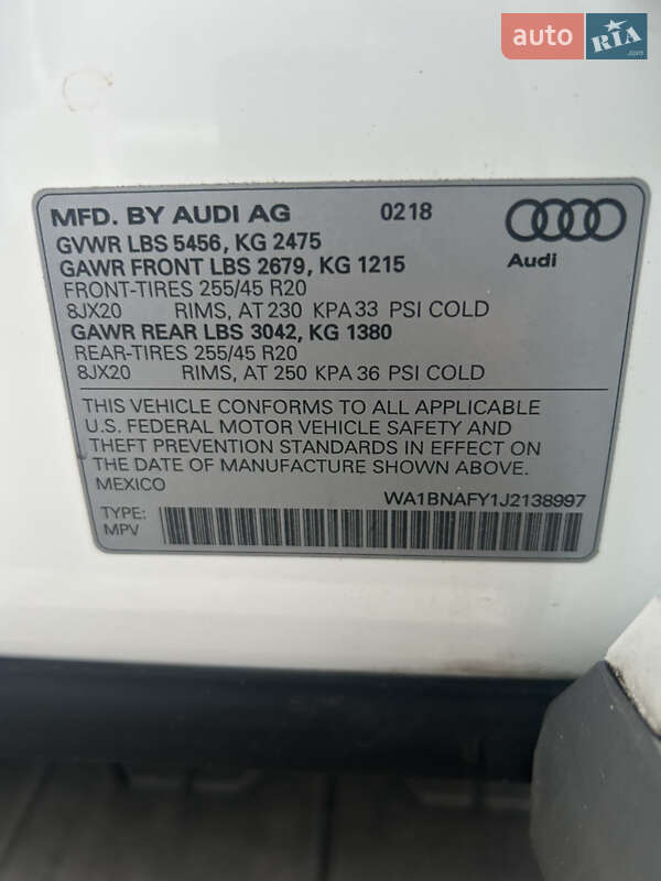 Внедорожник / Кроссовер Audi Q5 2018 в Киеве фото 38 Внедорожник / Кроссовер Audi Q5 2018 в Киеве