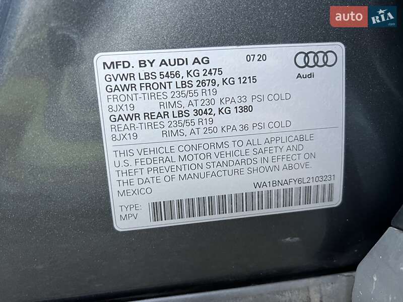Позашляховик / Кросовер Audi Q5 2020 в Києві фото 11 Позашляховик / Кросовер Audi Q5 2020 в Києві