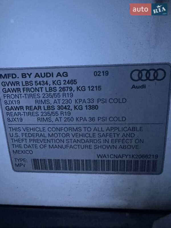 Внедорожник / Кроссовер Audi Q5 2019 в Ходорове