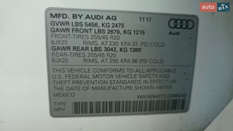 Внедорожник / Кроссовер Audi Q5 2017 в Ивано-Франковске