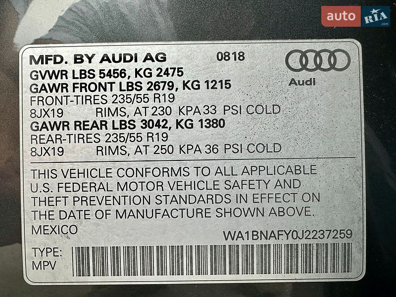 Позашляховик / Кросовер Audi Q5 2018 в Києві