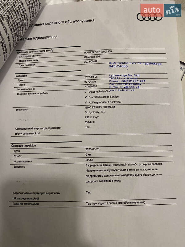 Внедорожник / Кроссовер Audi Q8 e-tron 2023 в Львове фото 32 Внедорожник / Кроссовер Audi Q8 e-tron 2023 в Львове