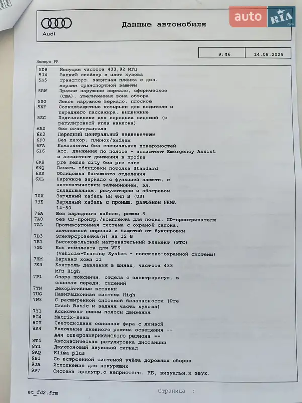 Внедорожник / Кроссовер Audi Q8 Sportback e-tron 2023 в Черкассах документ