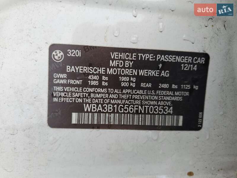 Седан BMW 3 Series 2014 в Одесі фото 12 Седан BMW 3 Series 2014 в Одесі