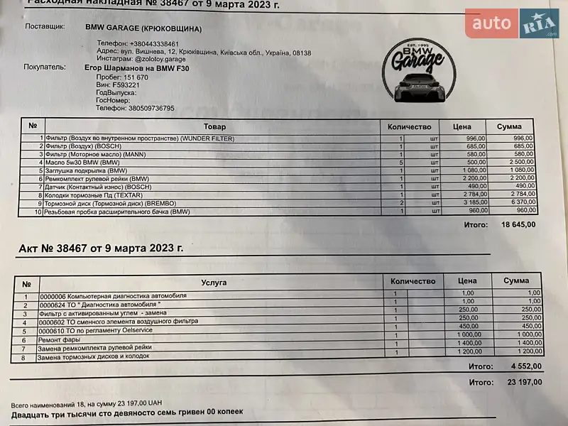 Седан BMW 3 Series 2013 в Киеве документ