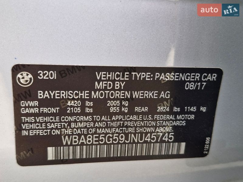 Седан BMW 3 Series 2017 в Киеве фото 5 Седан BMW 3 Series 2017 в Киеве