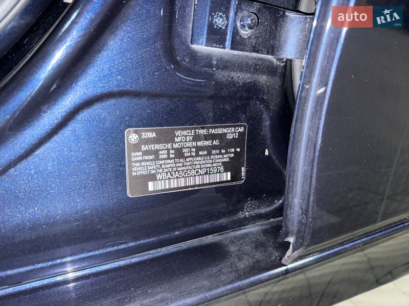 Седан BMW 3 Series 2012 в Тернополі