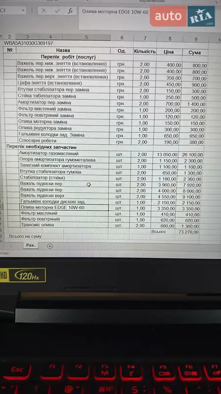 Седан BMW 5 Series 2016 в Киеве документ 2 фото Седан BMW 5 Series 2016 в Киеве документ