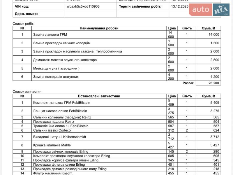 Седан BMW 5 Series 2013 в Тернополе