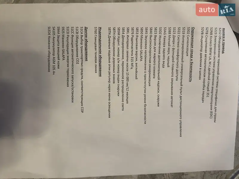 Кабриолет BMW 6 Series 2015 в Киеве документ