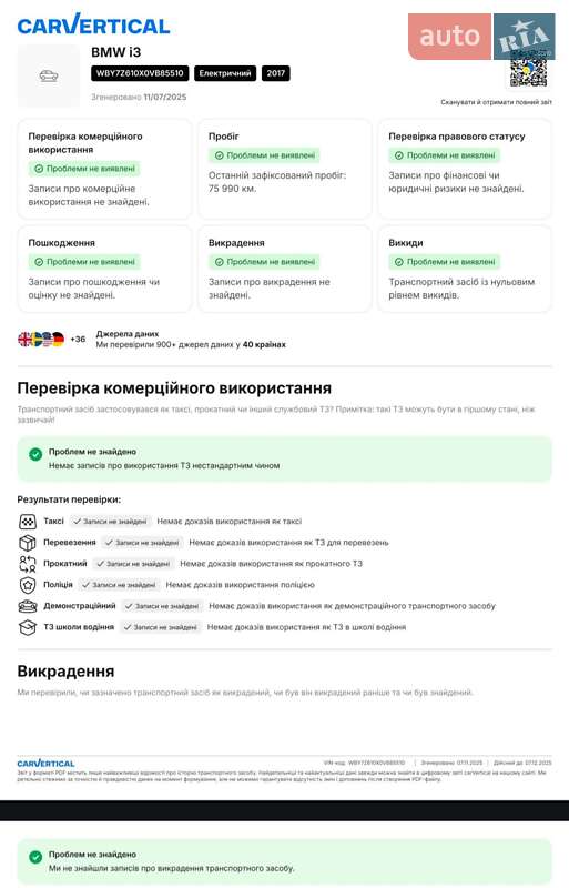 Хэтчбек BMW i3S 2017 в Ковеле