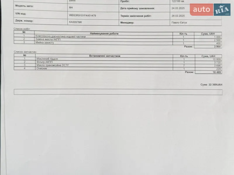 Купе BMW M4 2015 в Киеве документ