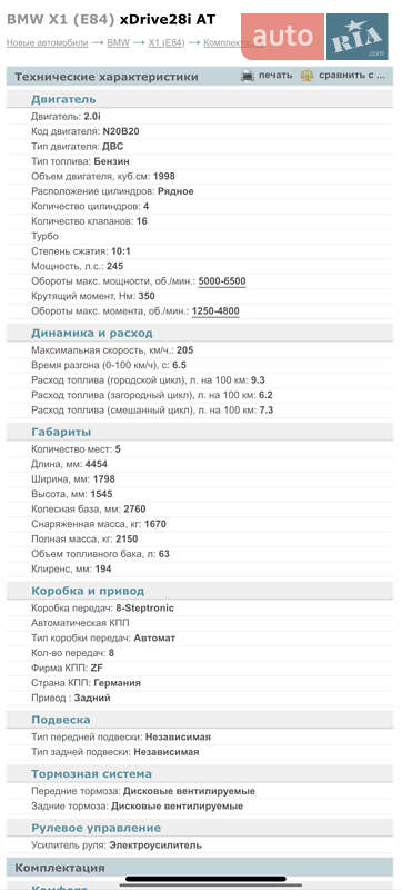 Внедорожник / Кроссовер BMW X1 2013 в Днепре