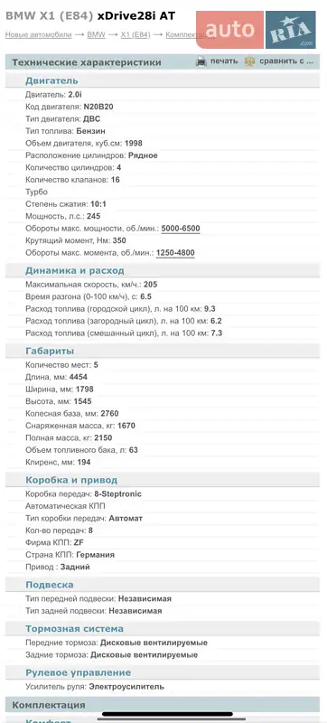 Внедорожник / Кроссовер BMW X1 2013 в Днепре документ