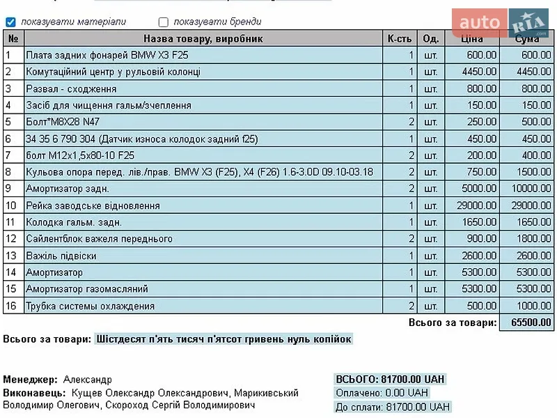 Внедорожник / Кроссовер BMW X3 2013 в Полтаве документ