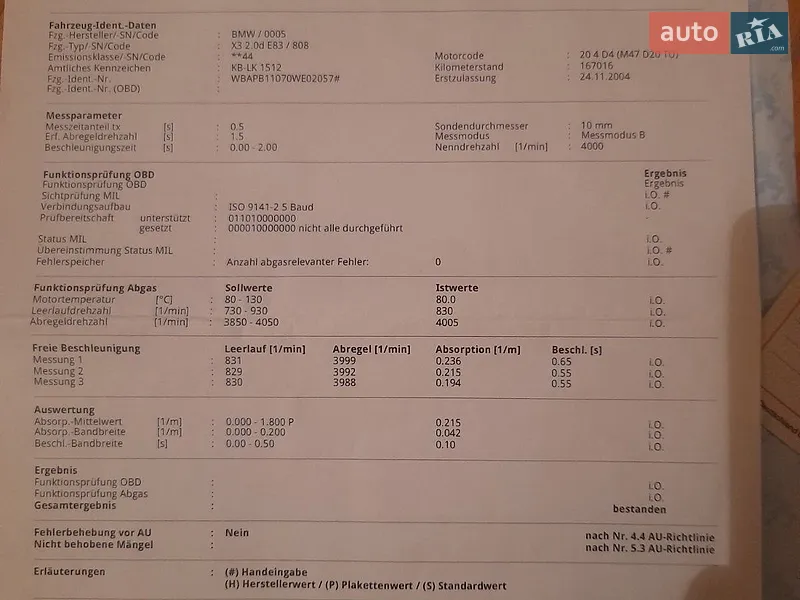 Позашляховик / Кросовер BMW X3 2004 в Бучачі документ