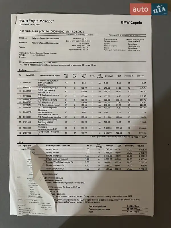 Внедорожник / Кроссовер BMW X5 2016 в Львове документ