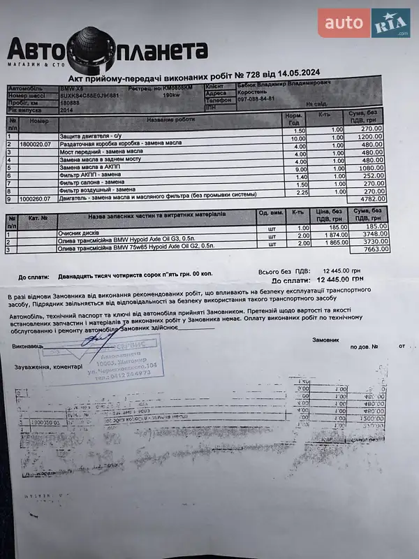 Внедорожник / Кроссовер BMW X5 2014 в Коростене документ