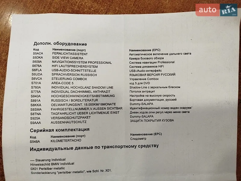 Внедорожник / Кроссовер BMW X5 2012 в Одессе документ 3 фото Внедорожник / Кроссовер BMW X5 2012 в Одессе документ