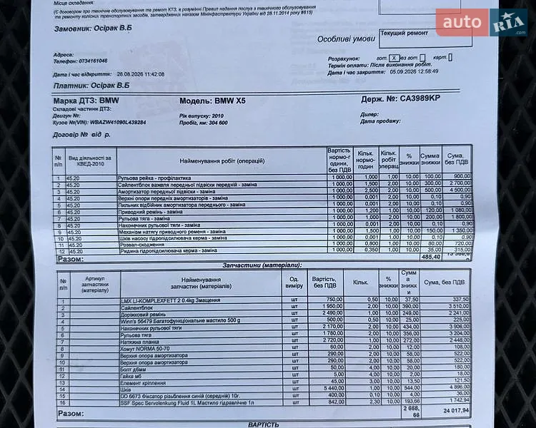 Внедорожник / Кроссовер BMW X5 2010 в Николаеве документ