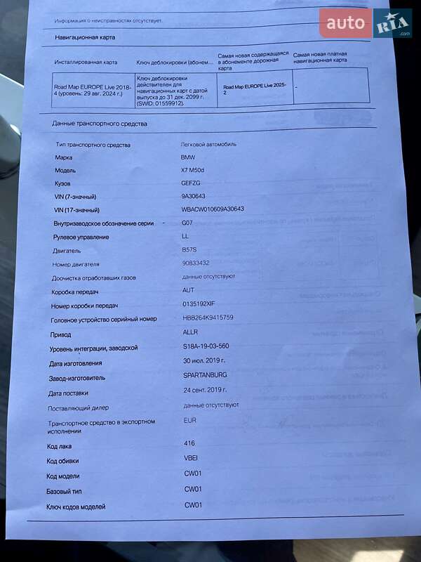 Внедорожник / Кроссовер BMW X7 2019 в Одессе фото 49 Внедорожник / Кроссовер BMW X7 2019 в Одессе
