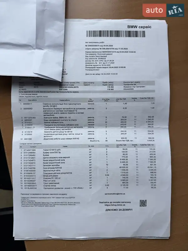 Внедорожник / Кроссовер BMW X7 2022 в Киеве документ