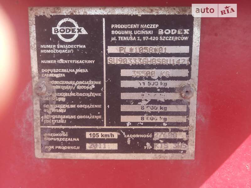 Самосвал полуприцеп Bodex KIS 3W 2011 в Запорожье