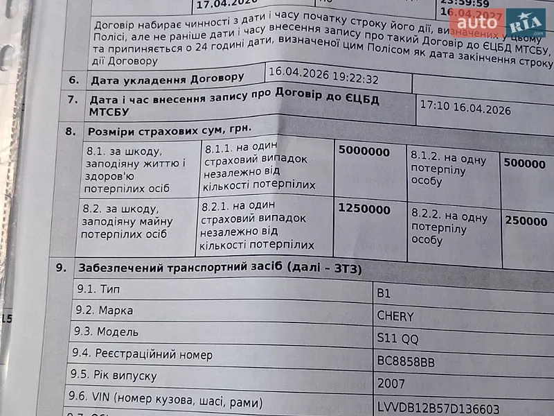 Хэтчбек Chery QQ 2007 в Львове документ
