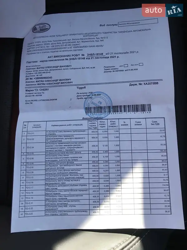 Внедорожник / Кроссовер Chery Tiggo 8 2020 в Киеве документ