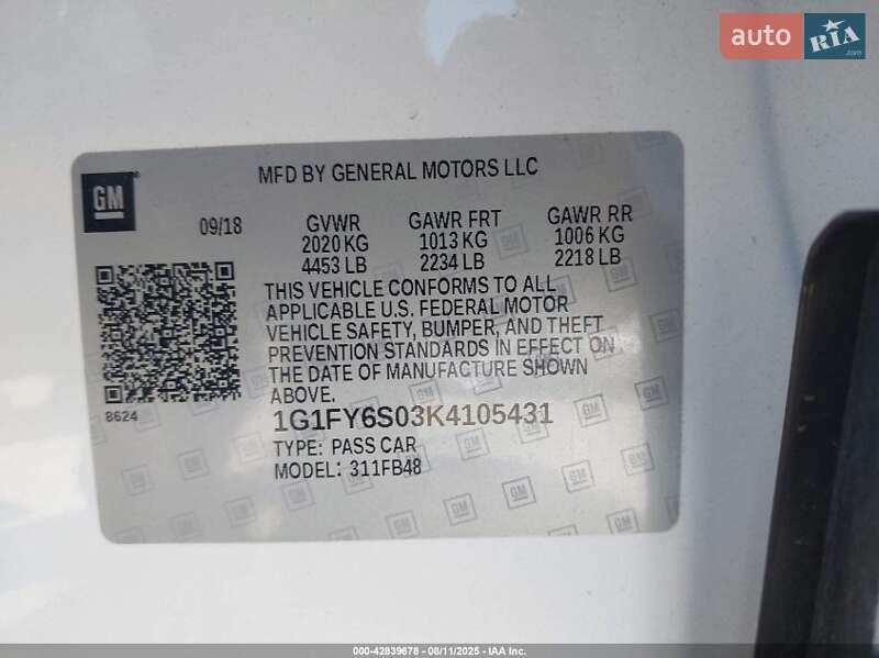 Хэтчбек Chevrolet Bolt EV 2019 в Харькове