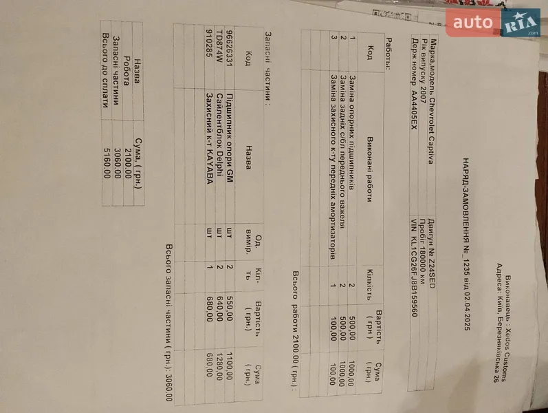 Внедорожник / Кроссовер Chevrolet Captiva 2007 в Глевахе документ