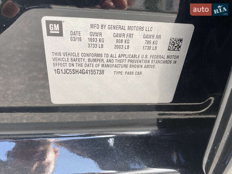 Седан Chevrolet Sonic 2016 в Одессе фото 34 Седан Chevrolet Sonic 2016 в Одессе