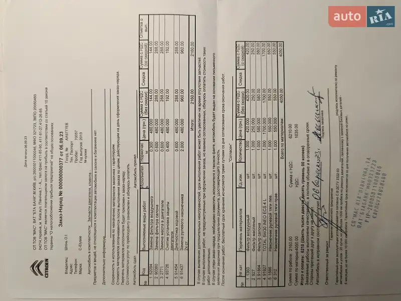 Седан Citroen C-Elysee 2013 в Києві документ