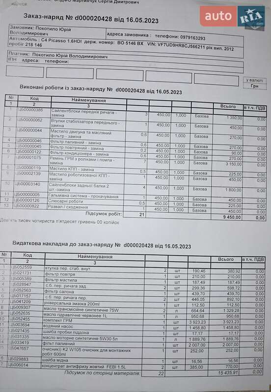 Микровэн Citroen C4 Picasso 2012 в Тернополе