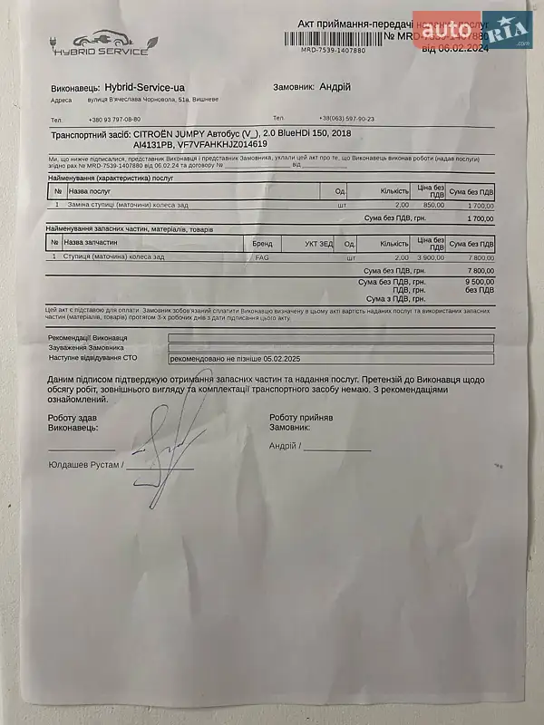 Грузовой фургон Citroen Jumpy 2018 в Пирятине документ