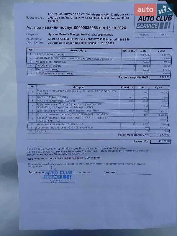 Хетчбек Citroen Xsara 2001 в Чернівцях