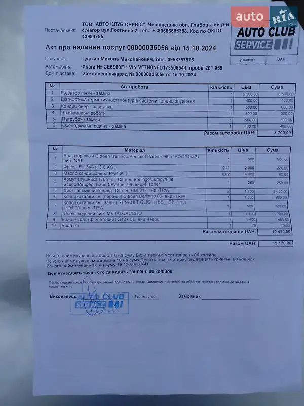 Хетчбек Citroen Xsara 2001 в Чернівцях документ