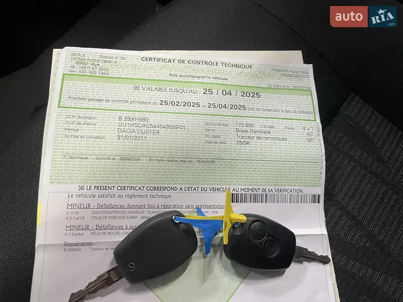 Внедорожник / Кроссовер Dacia Duster 2011 в Стрые документ